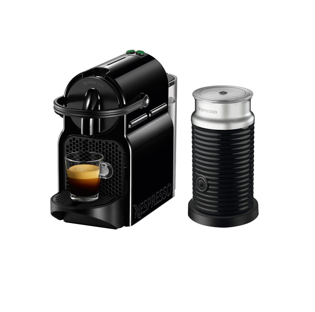 Nespresso Inissia Coffee Machine with Aeroccino by DeLonghi - Black